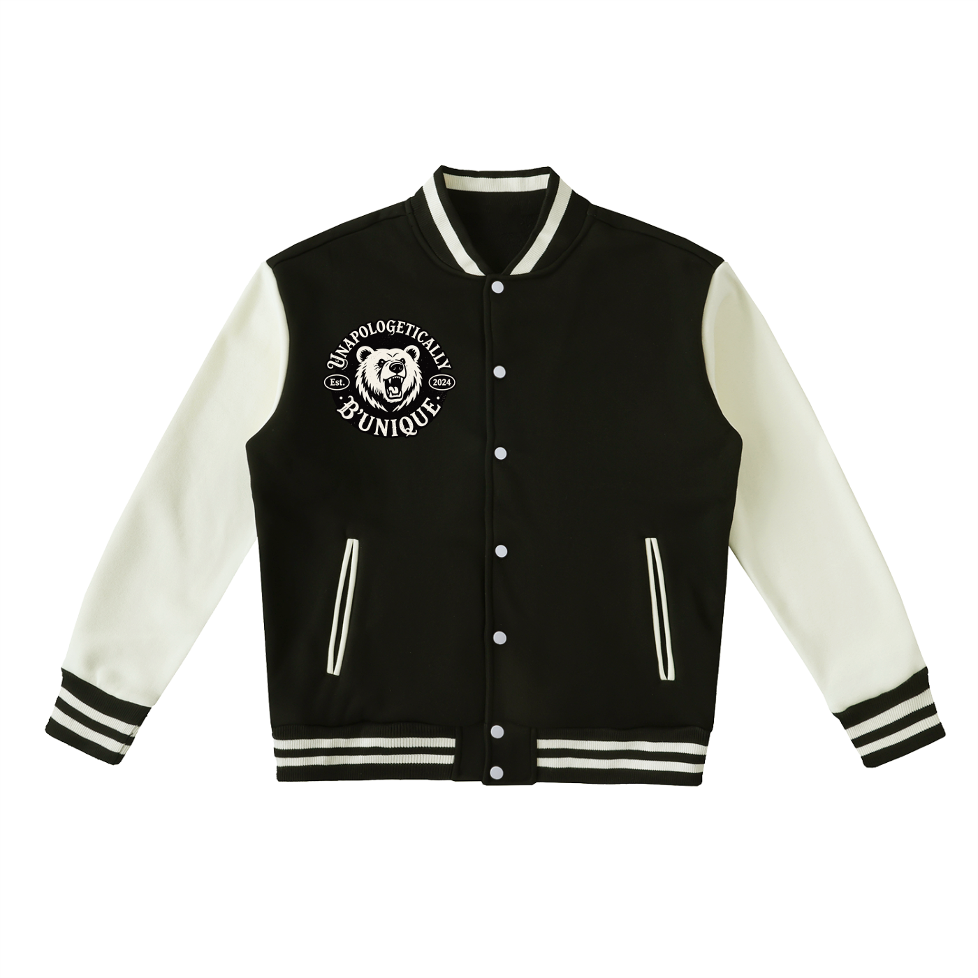 Unisex Two-Tone B'UNIQUE  Fleeced Varsity Jacket