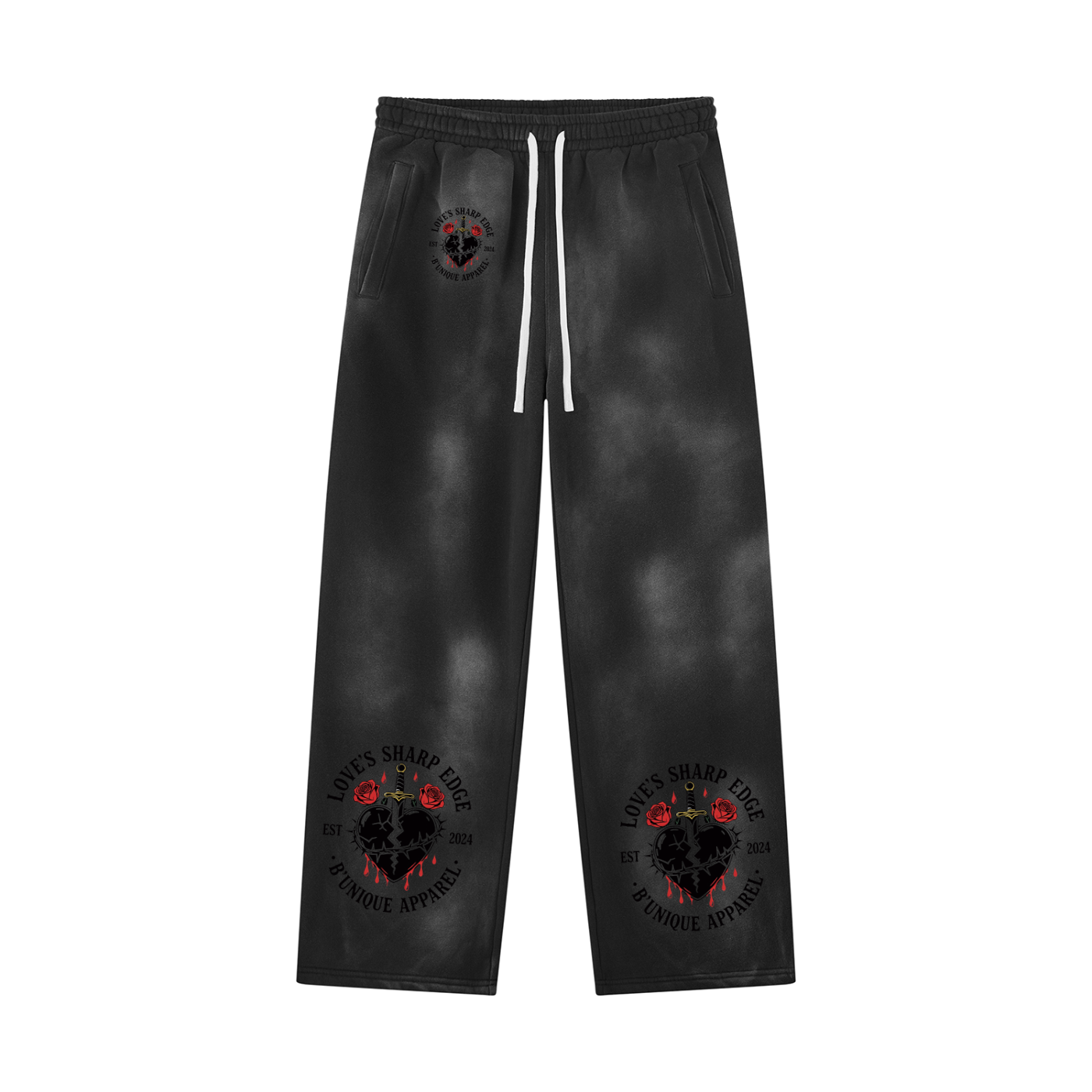 Unisex B'unique Sharp Edge Wide Leg Fleece Sweatpants