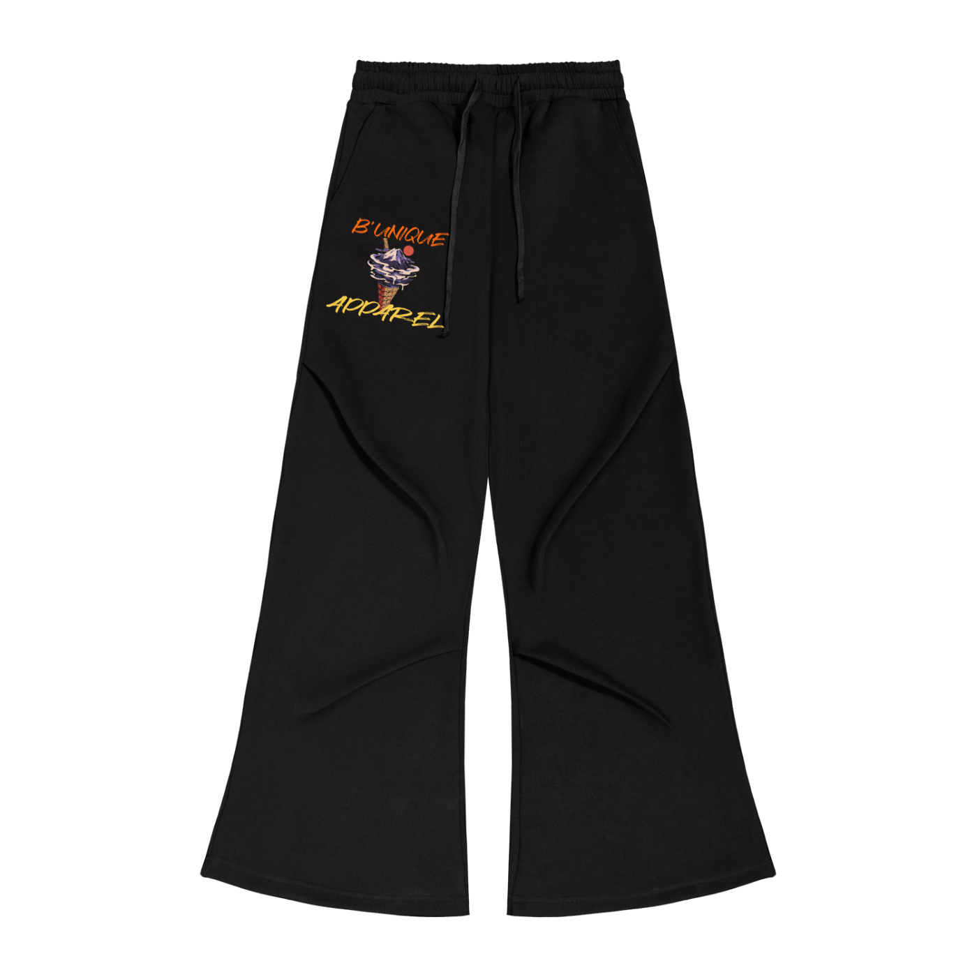 Unisex Wide Leg 4EVA EZRA UNIQUE ICE CREAM Drawstring Sweatpants