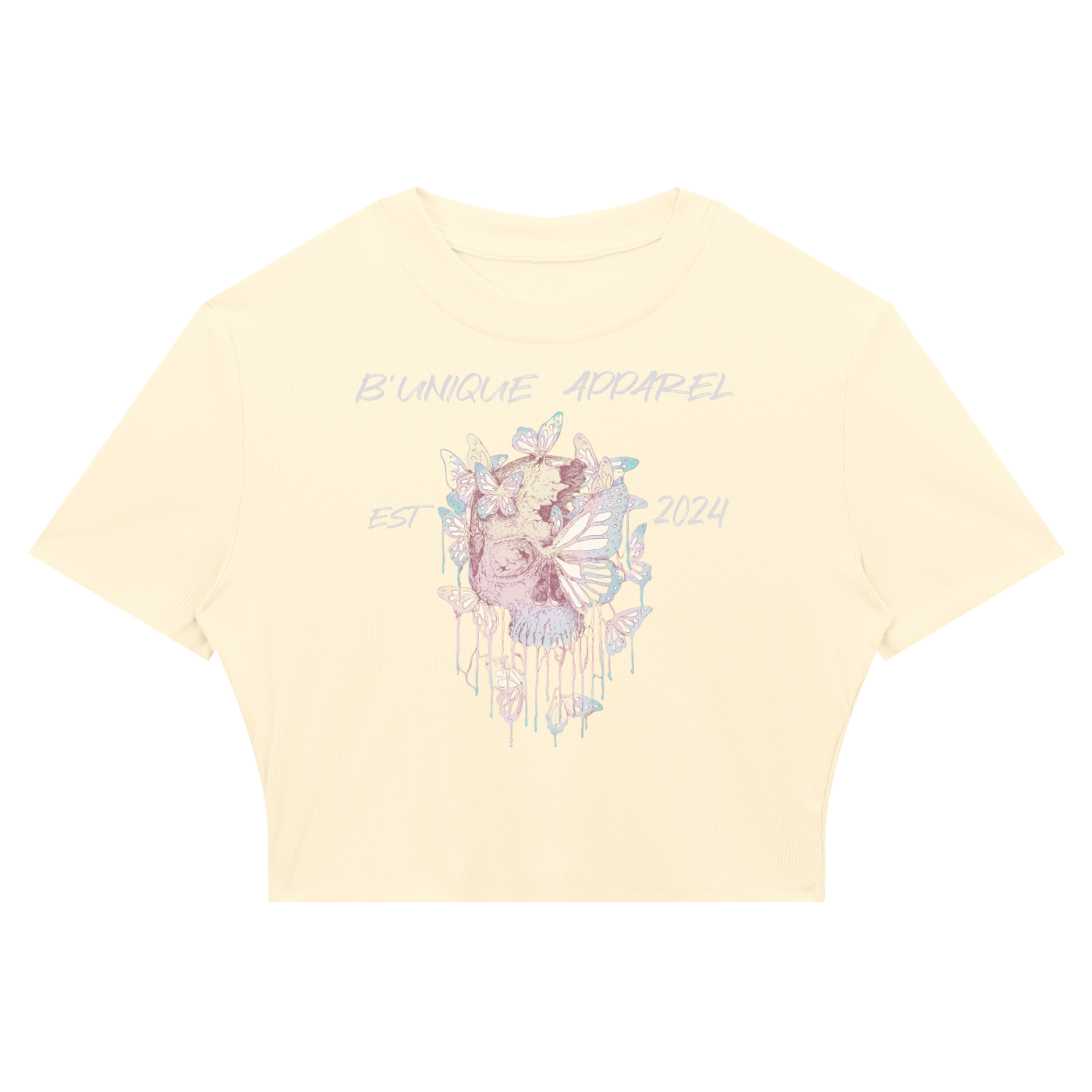 Women's B'UNIQUE est Slim Ribbed Crop T-Shirt