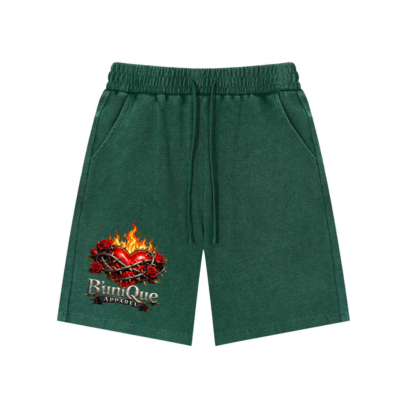Unisex B'uniQue Love and Flame Knit Shorts