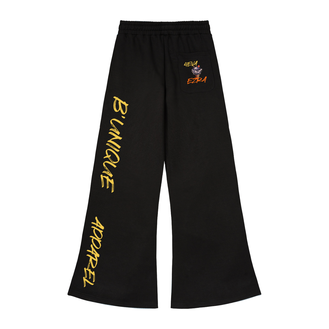 Unisex Wide Leg 4EVA EZRA UNIQUE ICE CREAM Drawstring Sweatpants