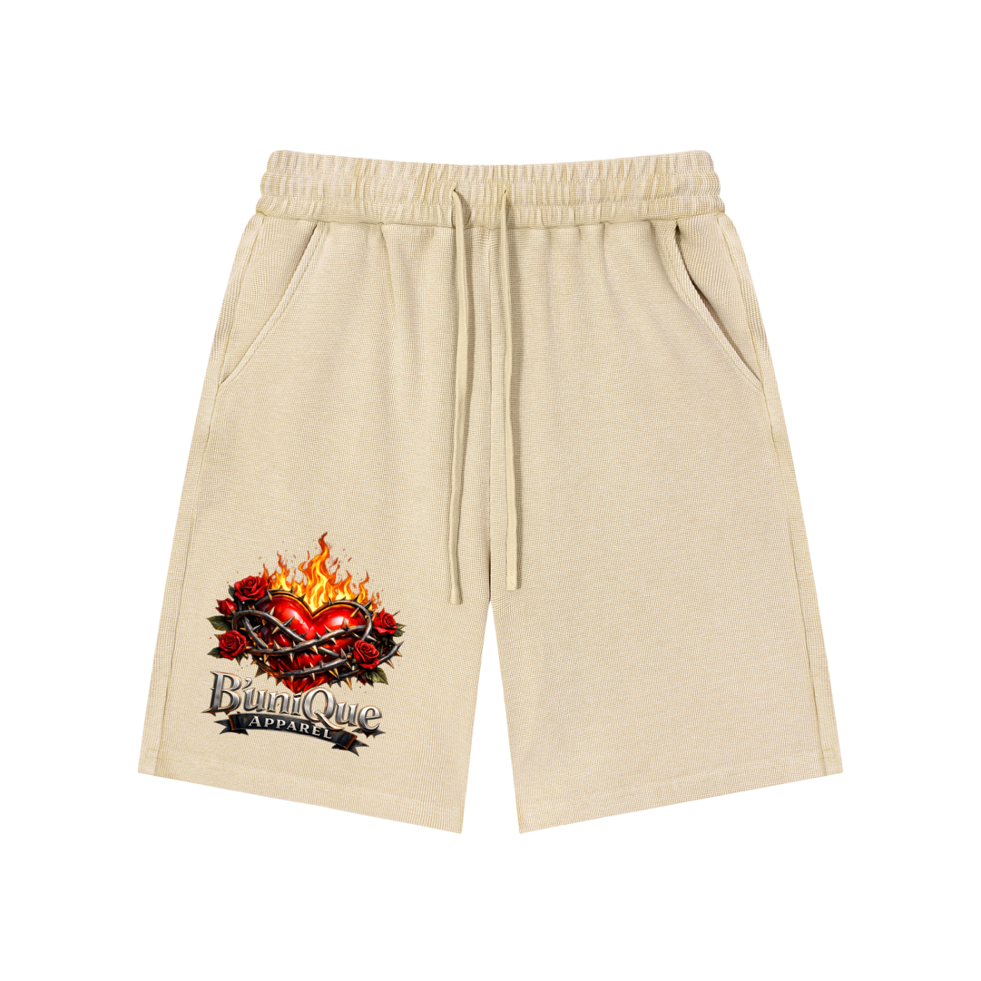 Unisex B'uniQue Love and Flame Knit Shorts