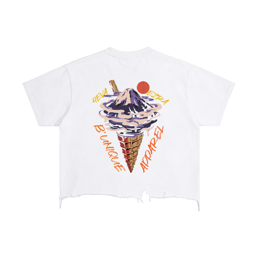 Unisex Vintage Distressed 4EVA EZRA UNIQUE ICE CREAM Hem T-Shirt
