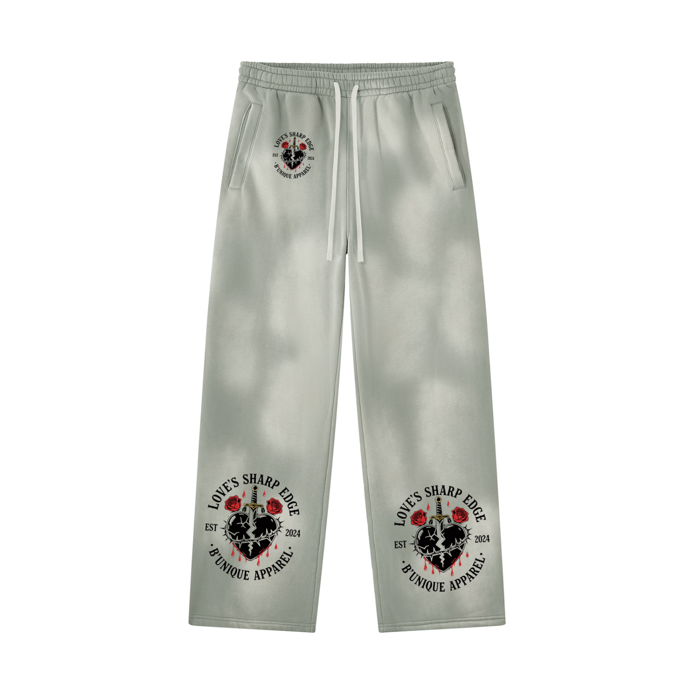 Unisex B'unique Sharp Edge Wide Leg Fleece Sweatpants