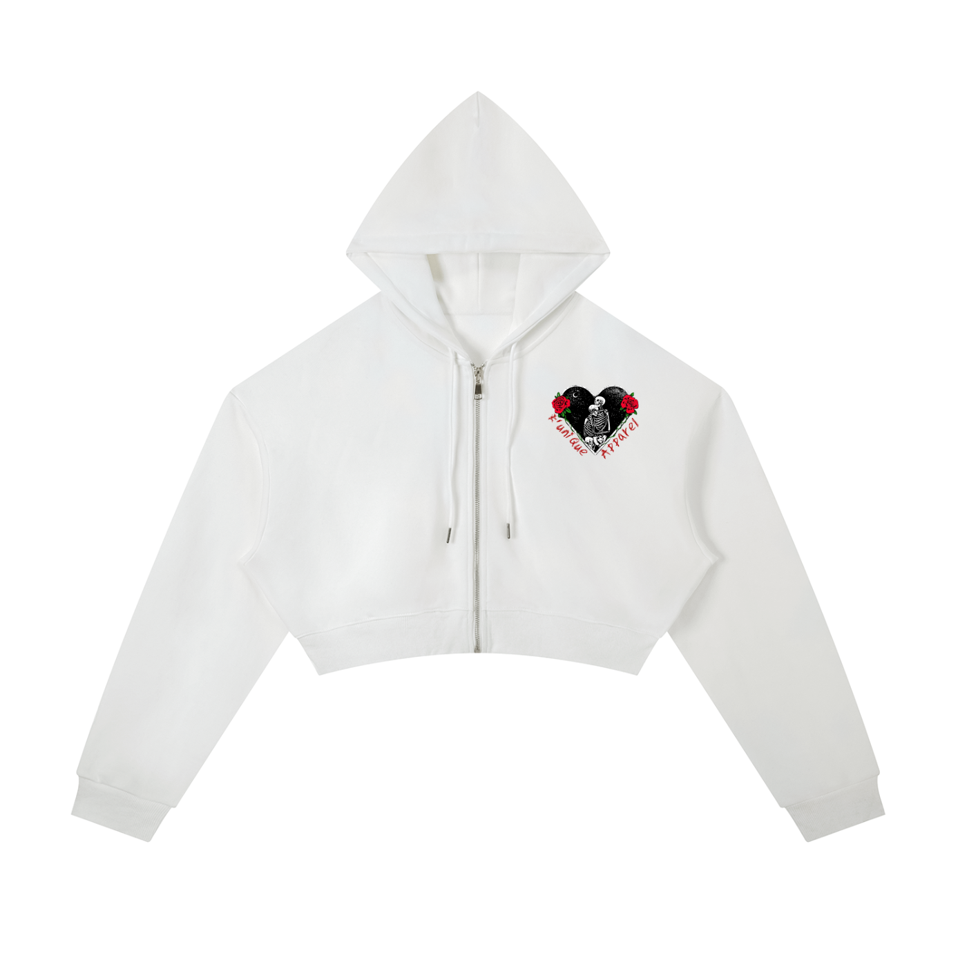 Women's "LoveStory" Cropped Zip-Up Hoodie