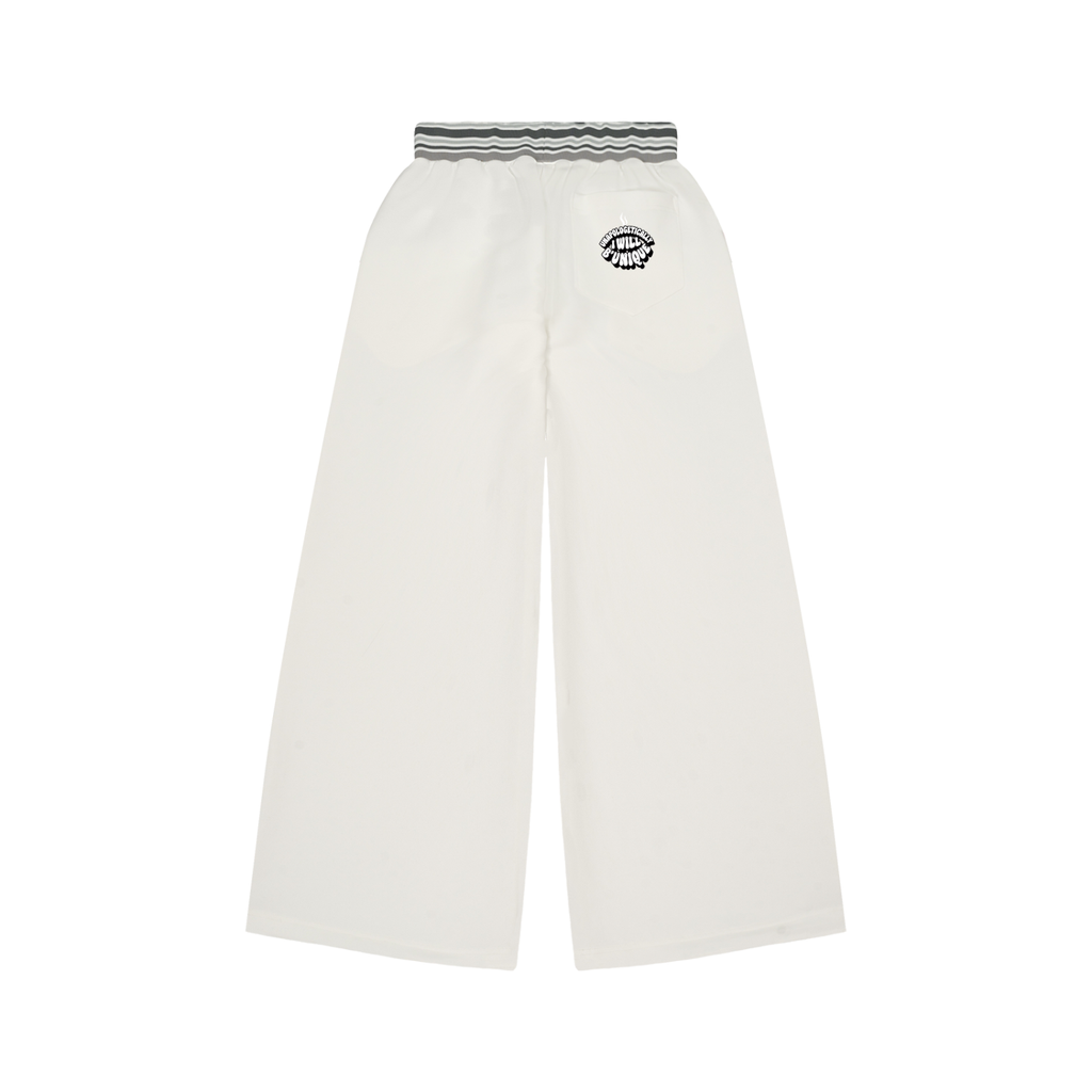 Unisex "I WILL " Striped Waist Wide Leg Pants