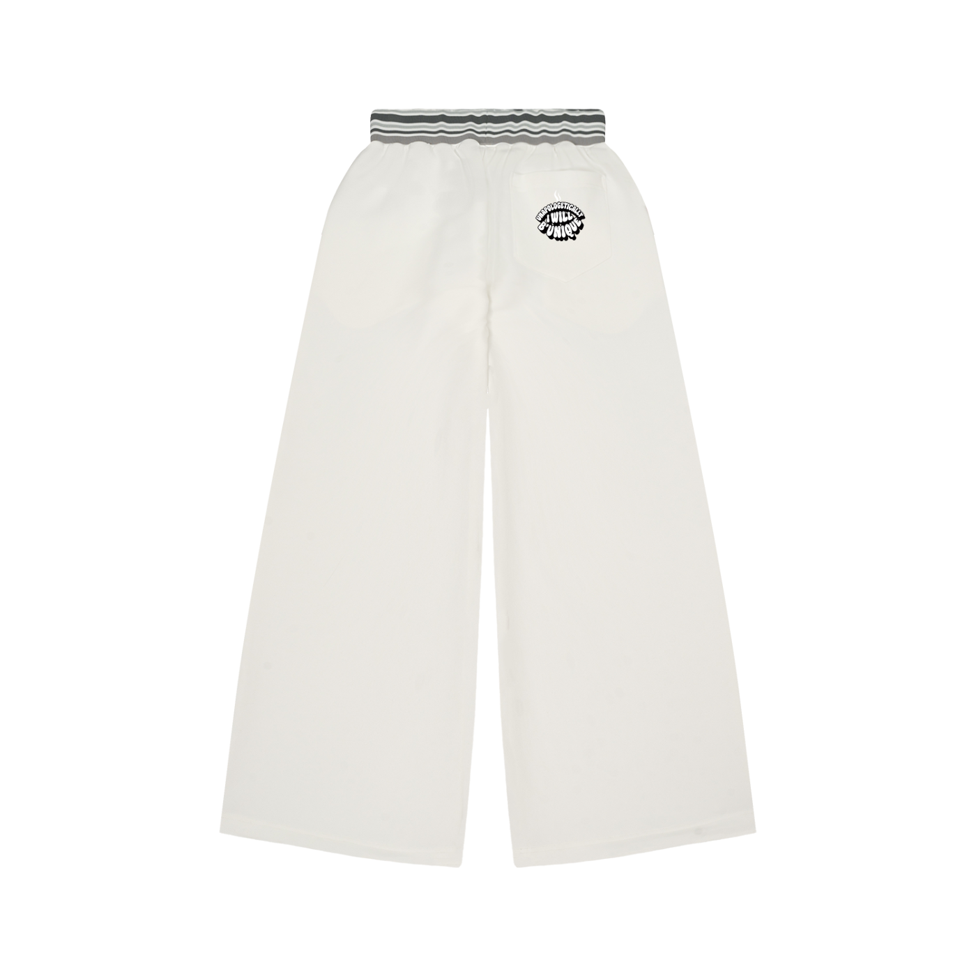 Unisex "I WILL " Striped Waist Wide Leg Pants