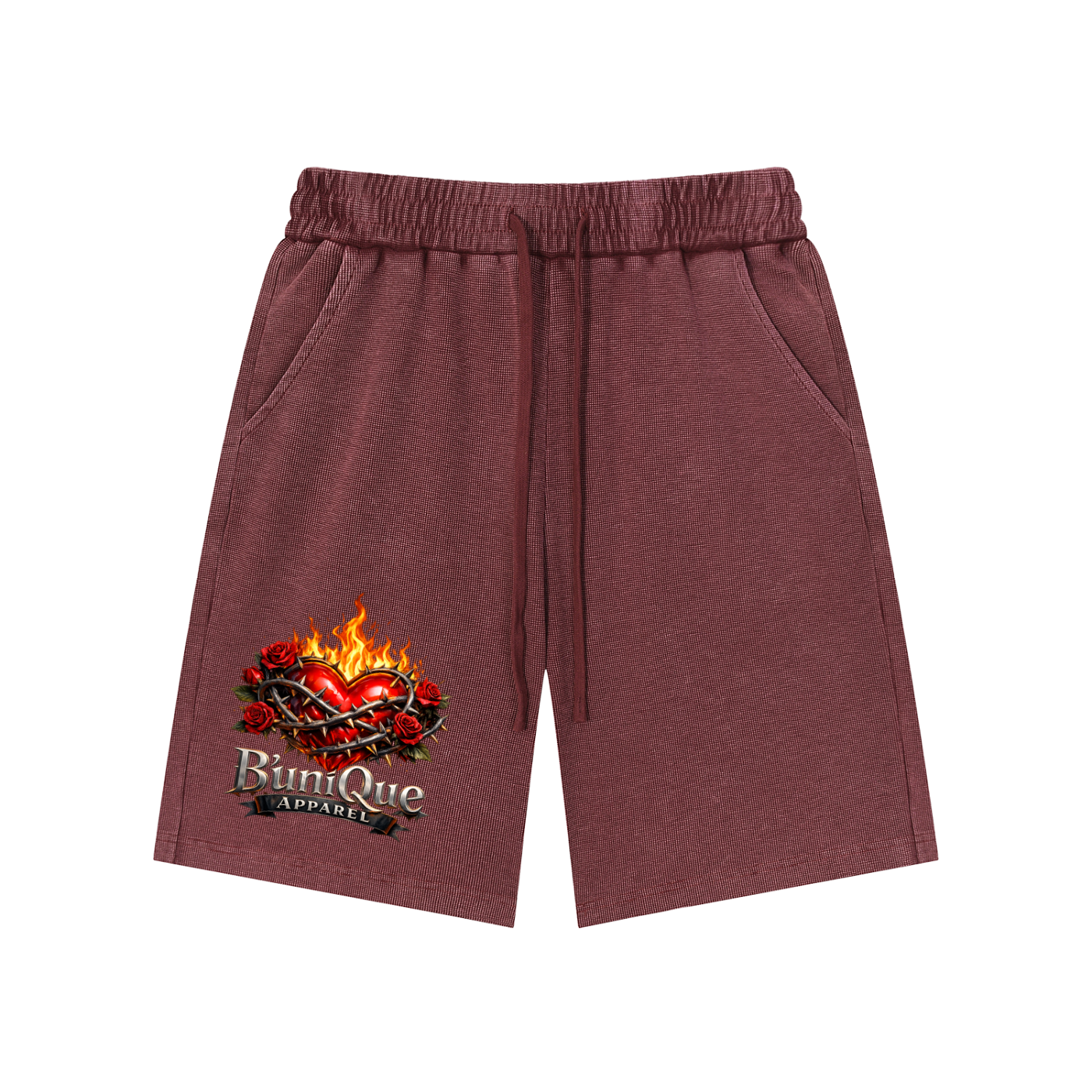 Unisex B'uniQue Love and Flame Knit Shorts