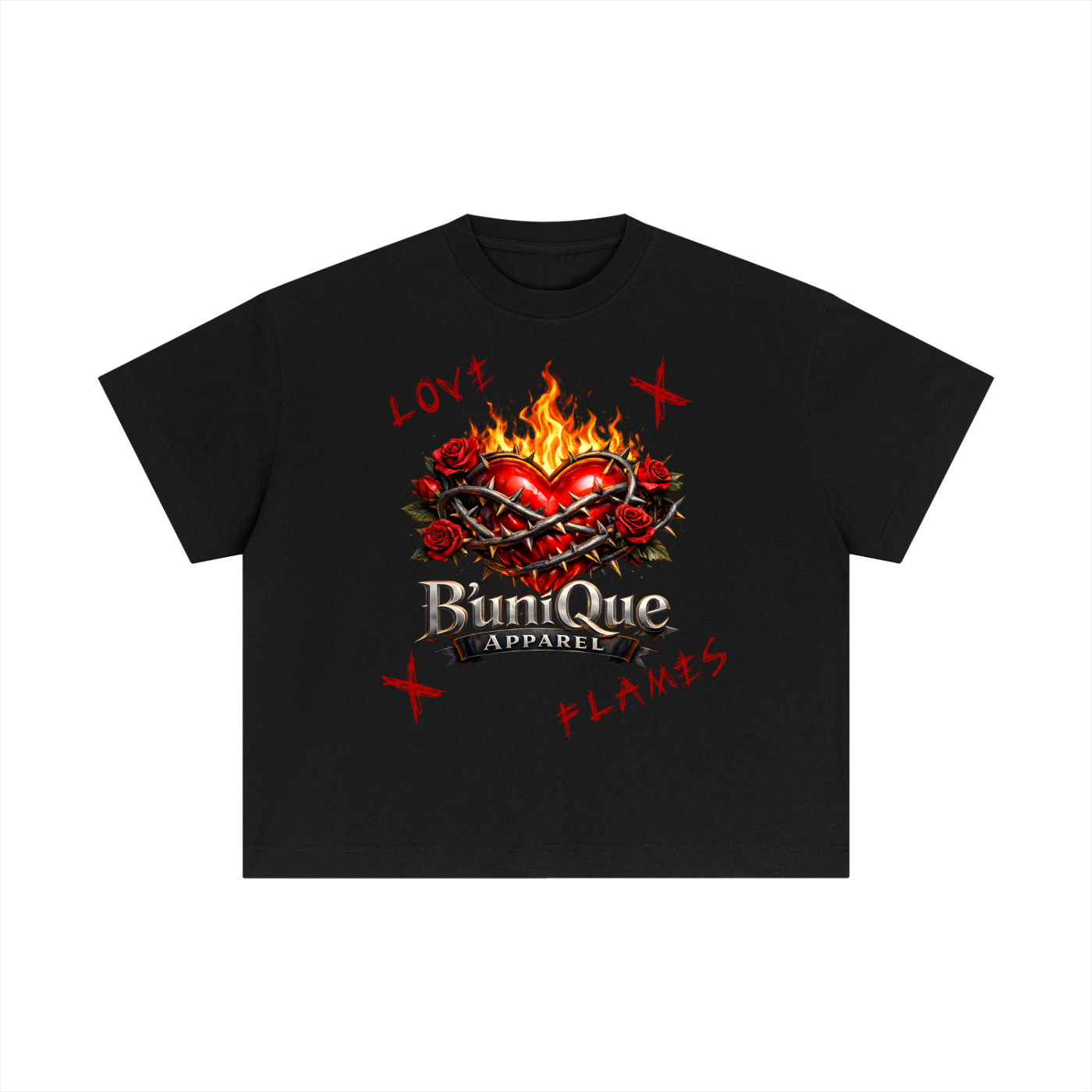 Unisex B'uniQue Love x Flames Boxy T-Shirt