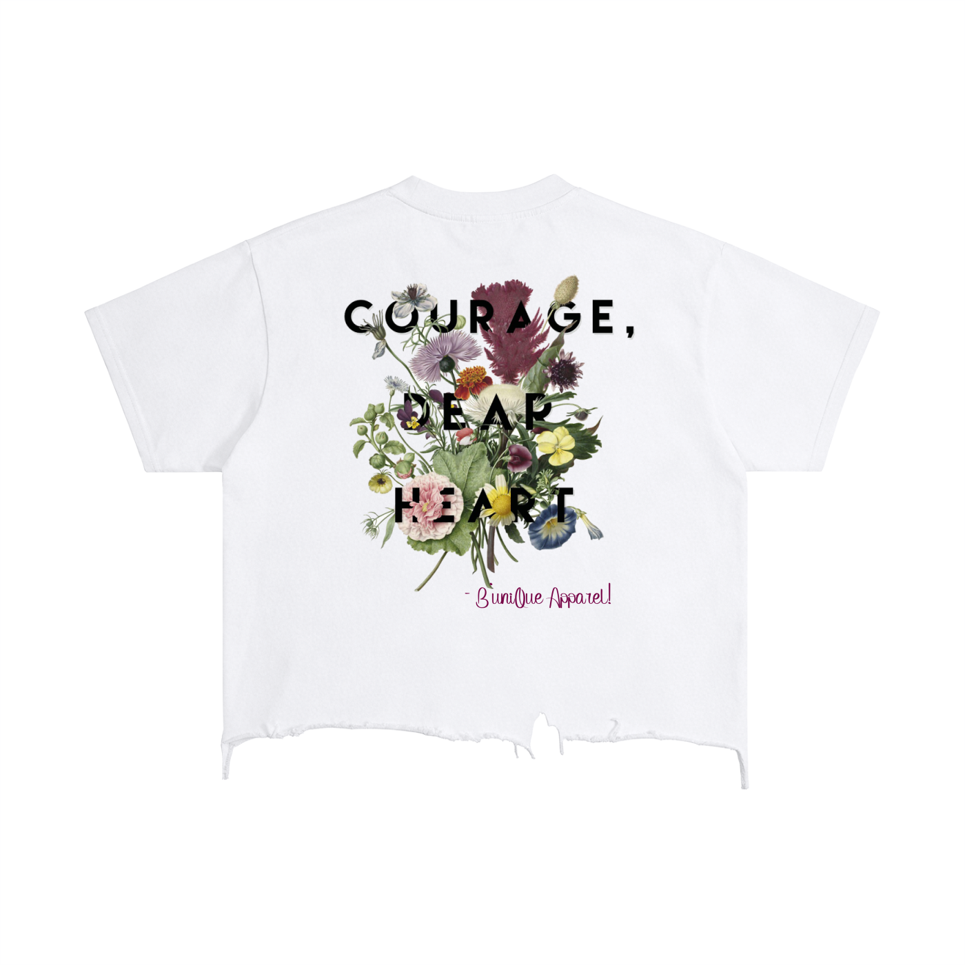 Unisex "B'uniQue" Vintage Wash Boxy Distressed  T-Shirt