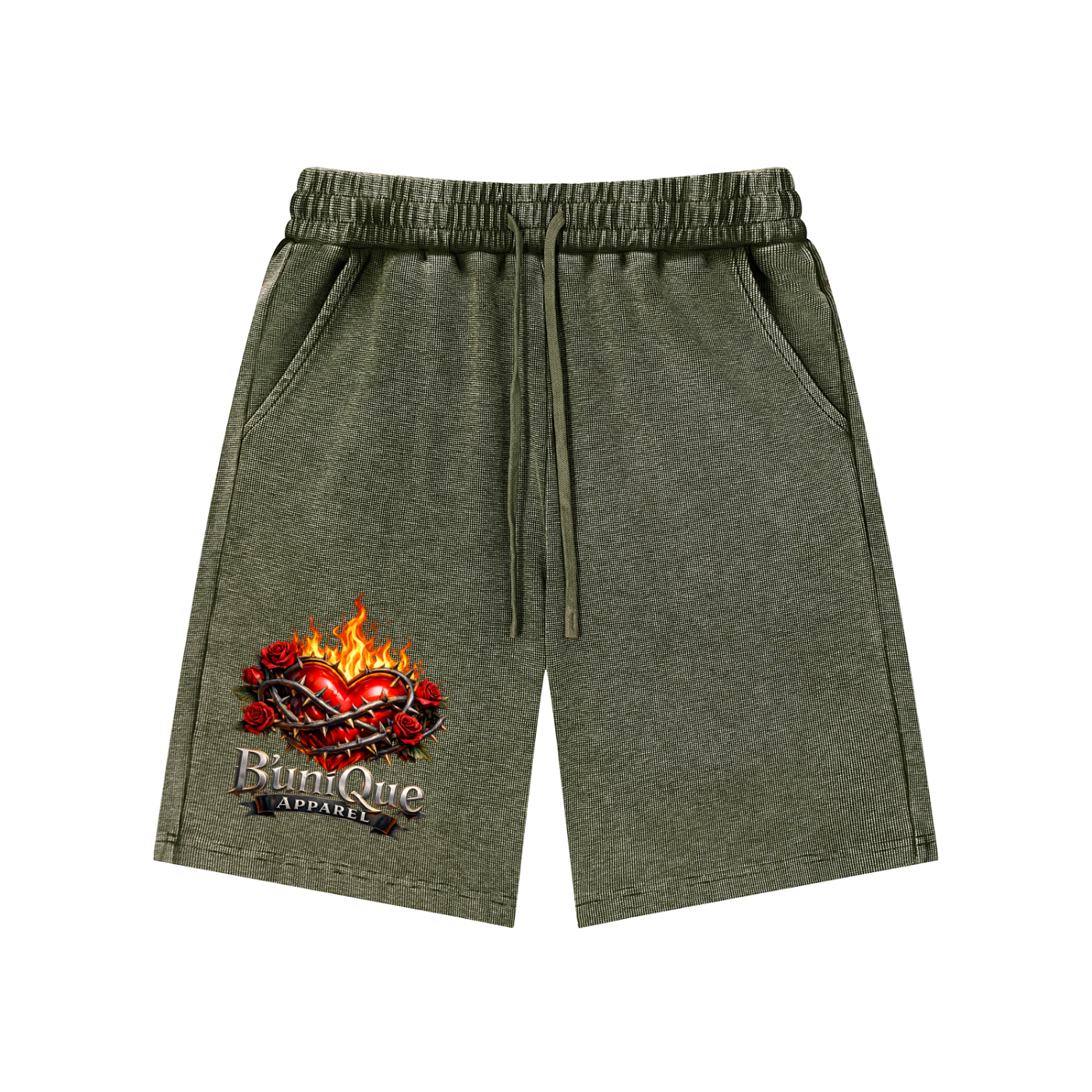 Unisex B'uniQue Love and Flame Knit Shorts