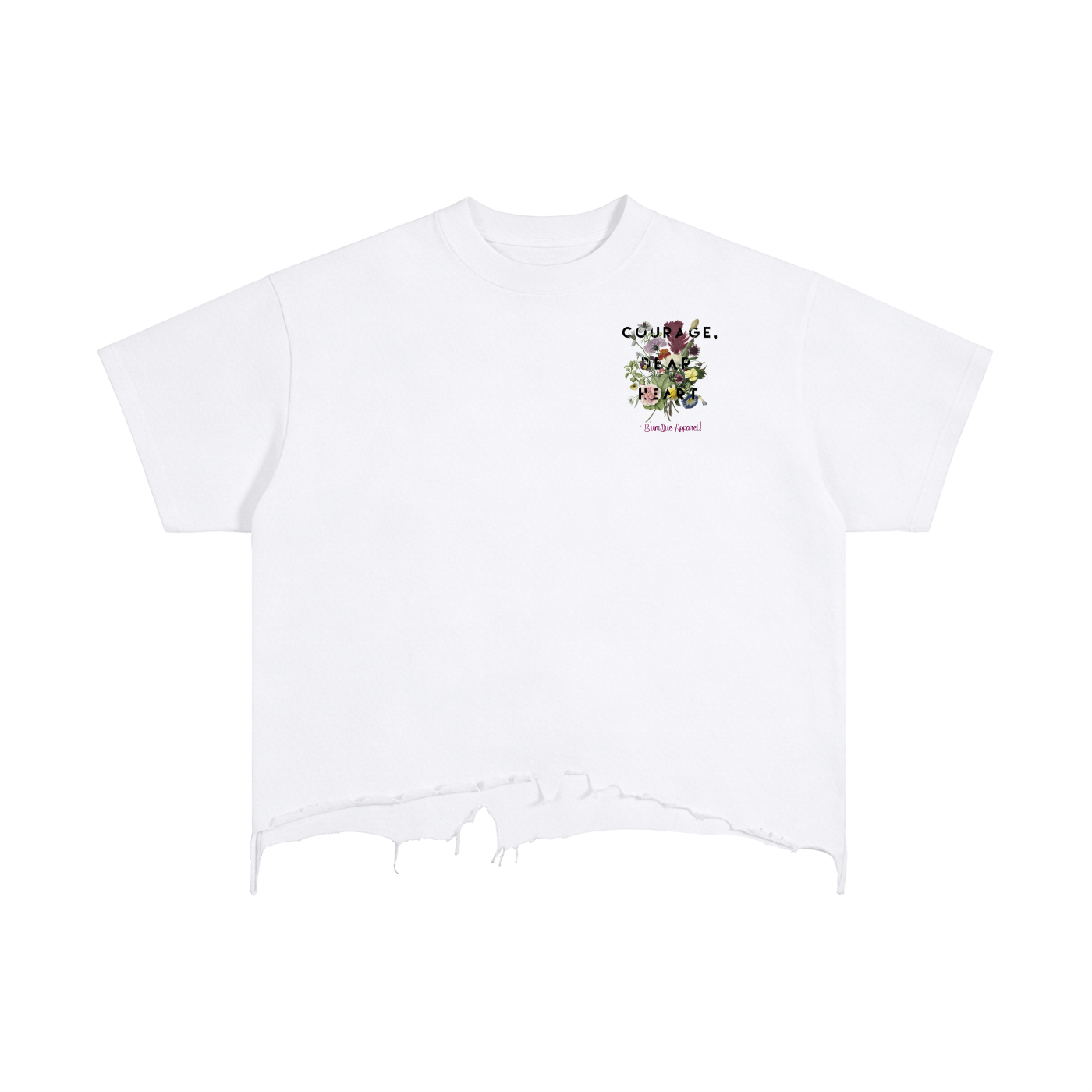 Unisex "B'uniQue" Vintage Wash Boxy Distressed  T-Shirt