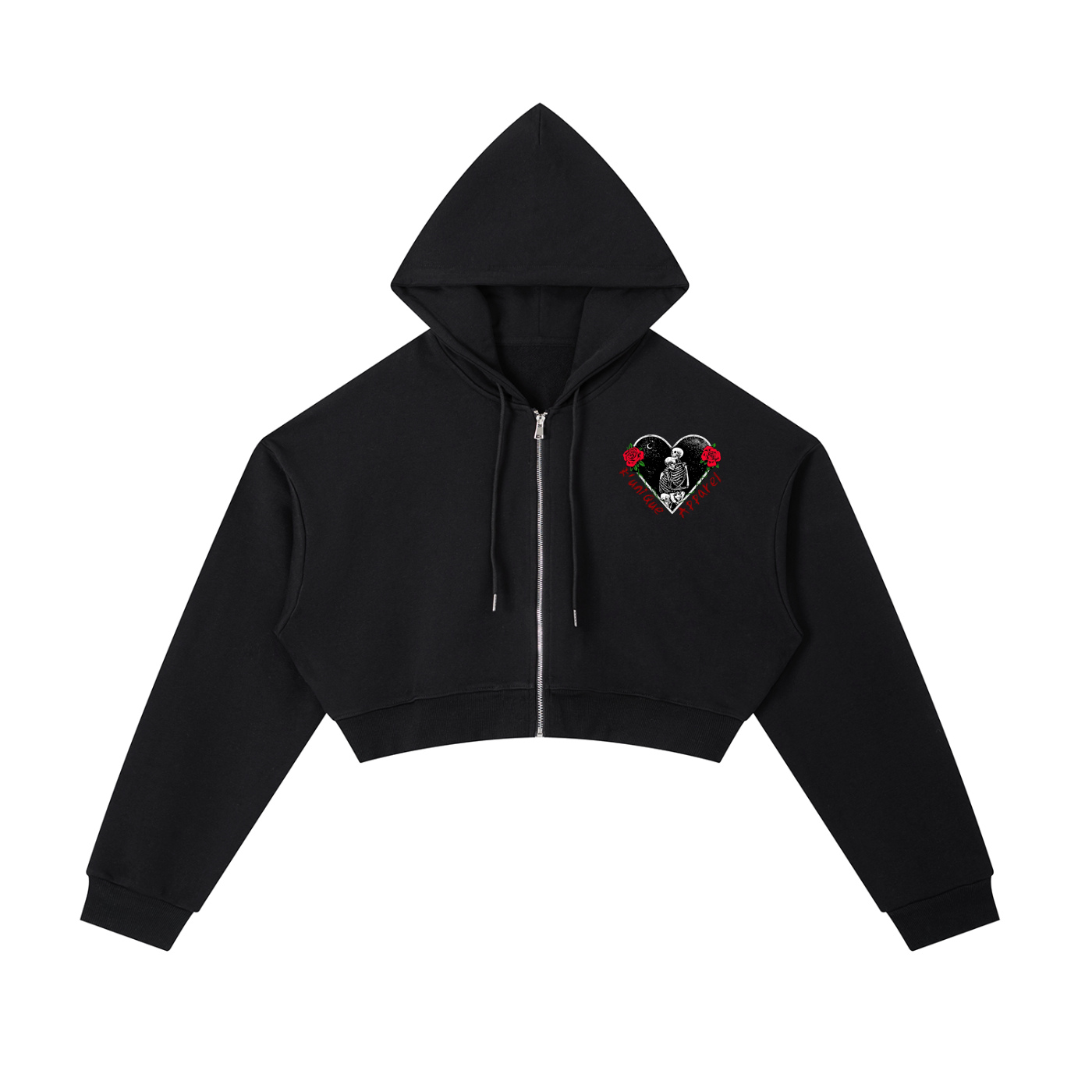 Women's "LoveStory" Cropped Zip-Up Hoodie