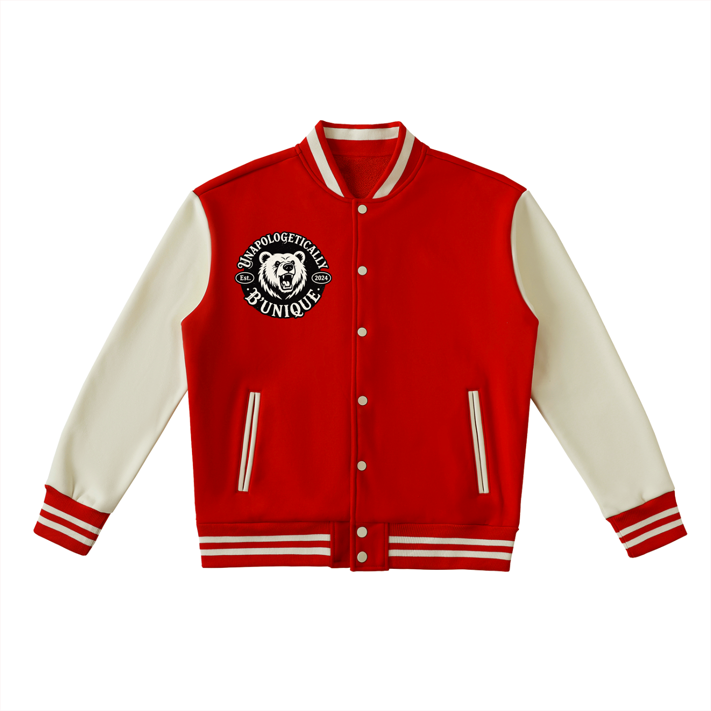 Unisex Two-Tone B'UNIQUE  Fleeced Varsity Jacket