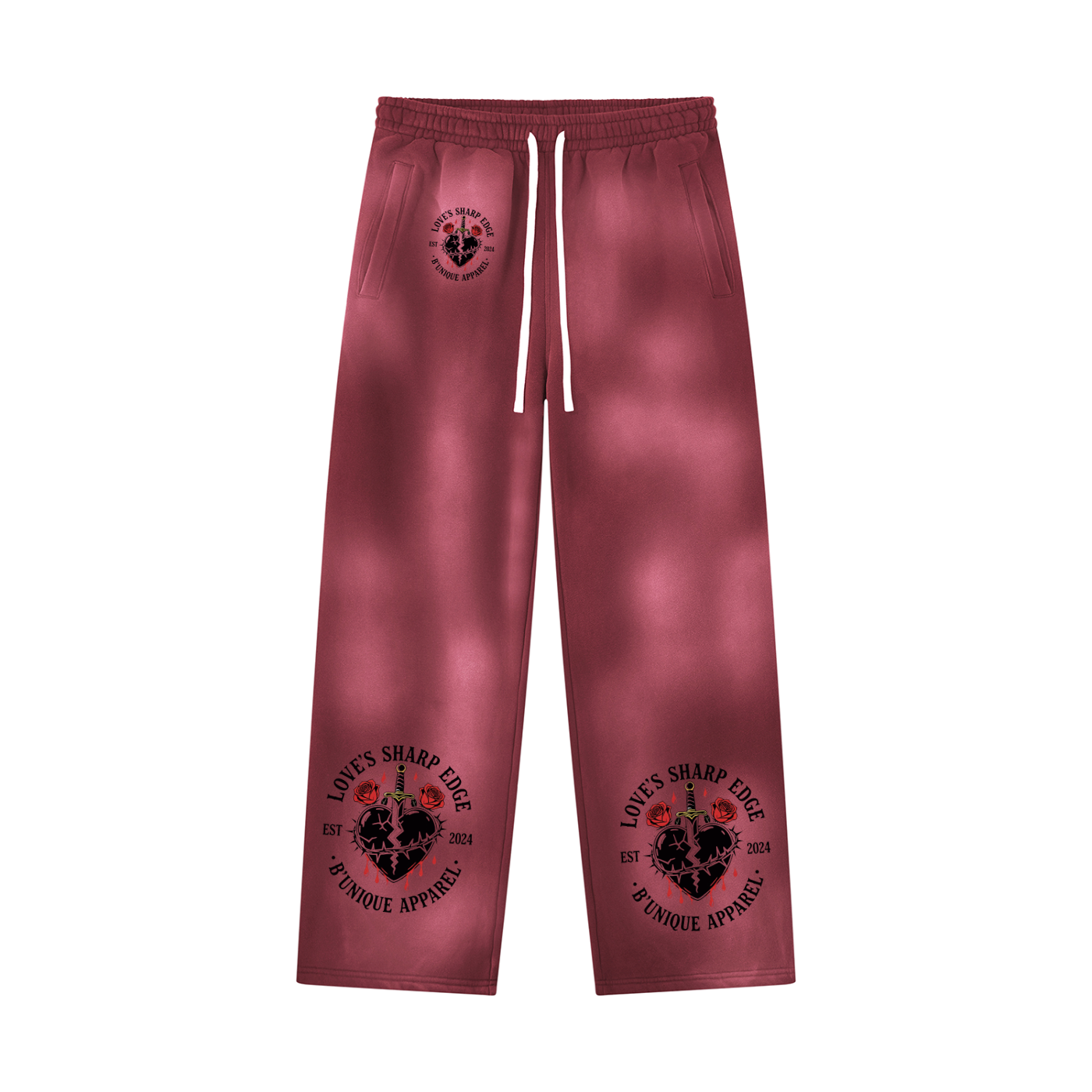 Unisex B'unique Sharp Edge Wide Leg Fleece Sweatpants