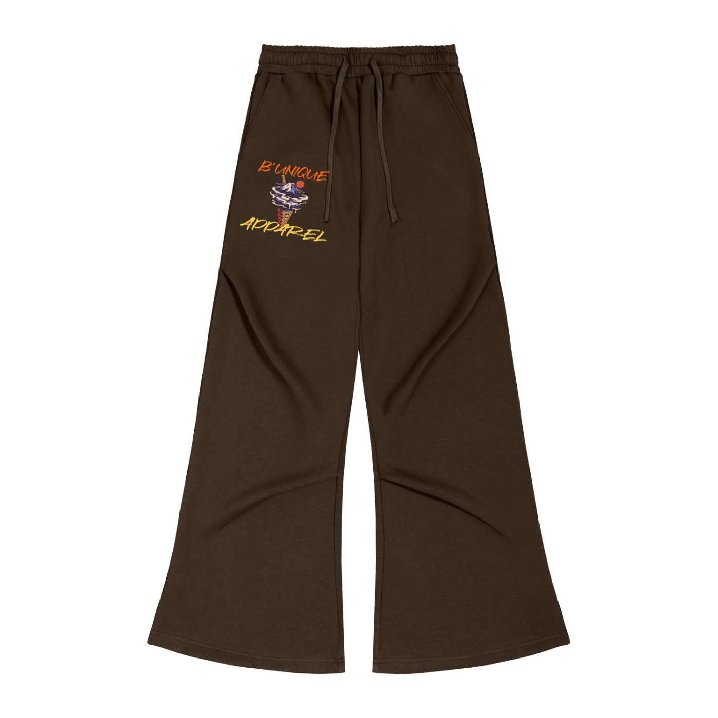 Unisex Wide Leg 4EVA EZRA UNIQUE ICE CREAM Drawstring Sweatpants