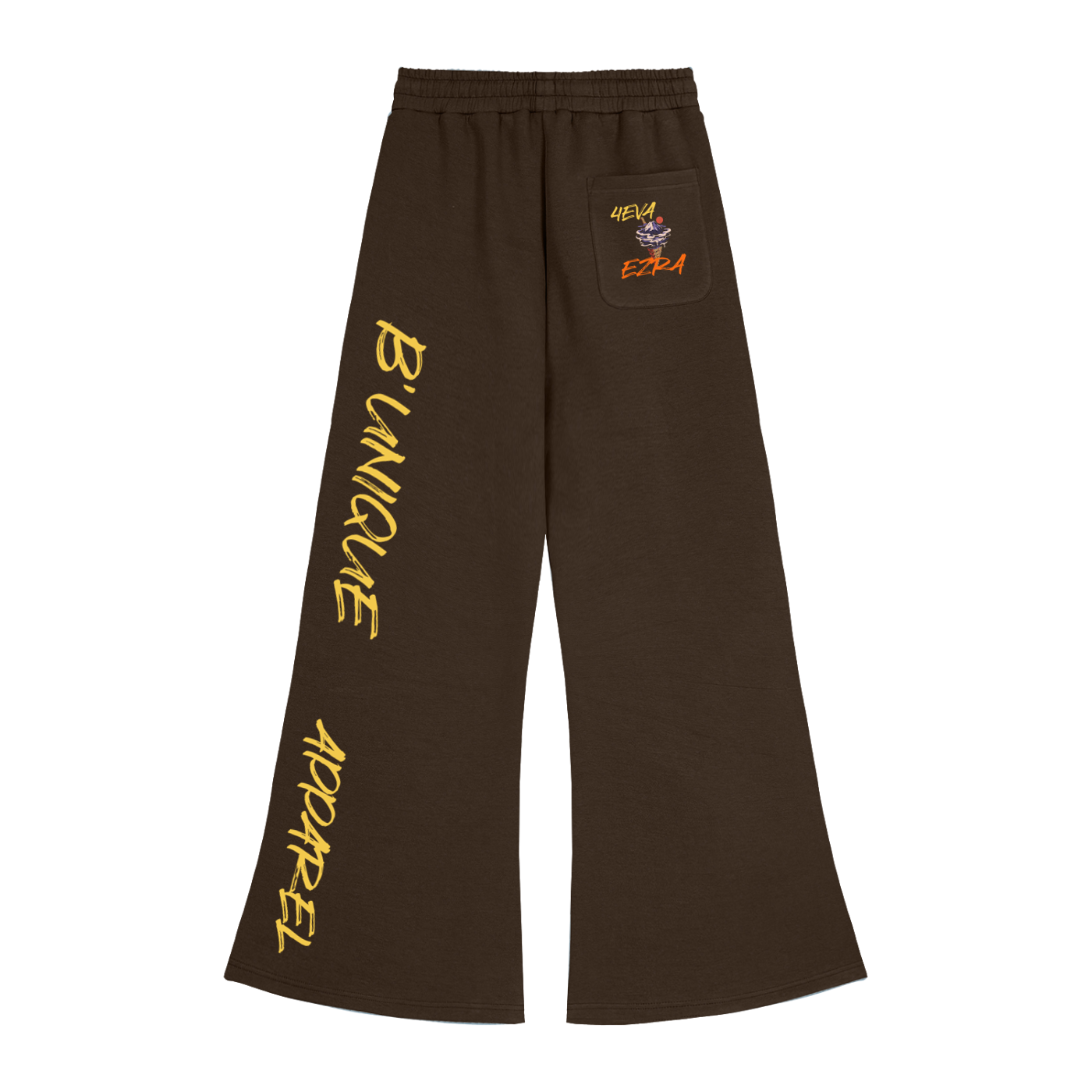 Unisex Wide Leg 4EVA EZRA UNIQUE ICE CREAM Drawstring Sweatpants