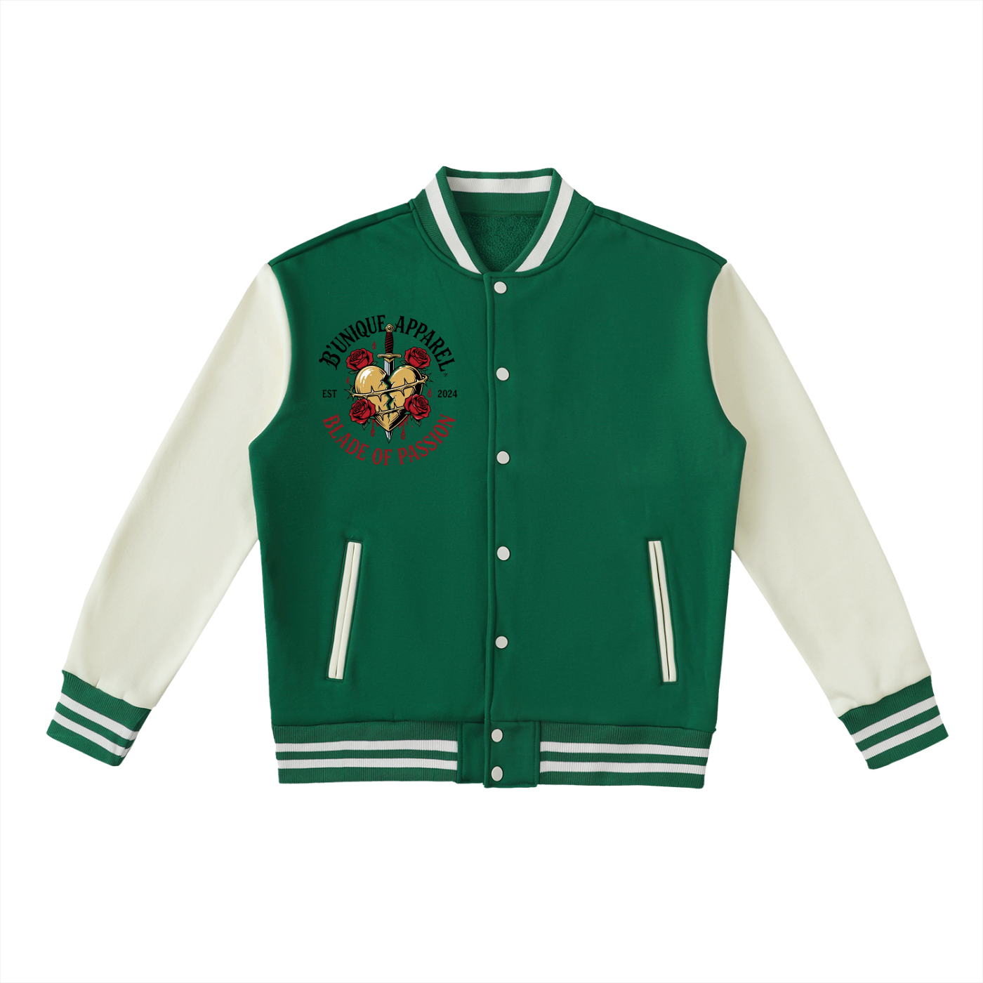 Unisex Two-Tone B'UNIQUE Fleeced Varsity Jacket