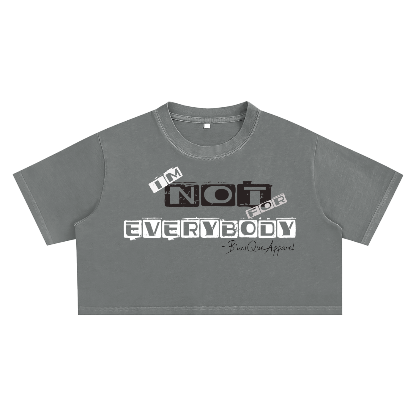 Women's "Im NOT" Snow Washed Crop Top