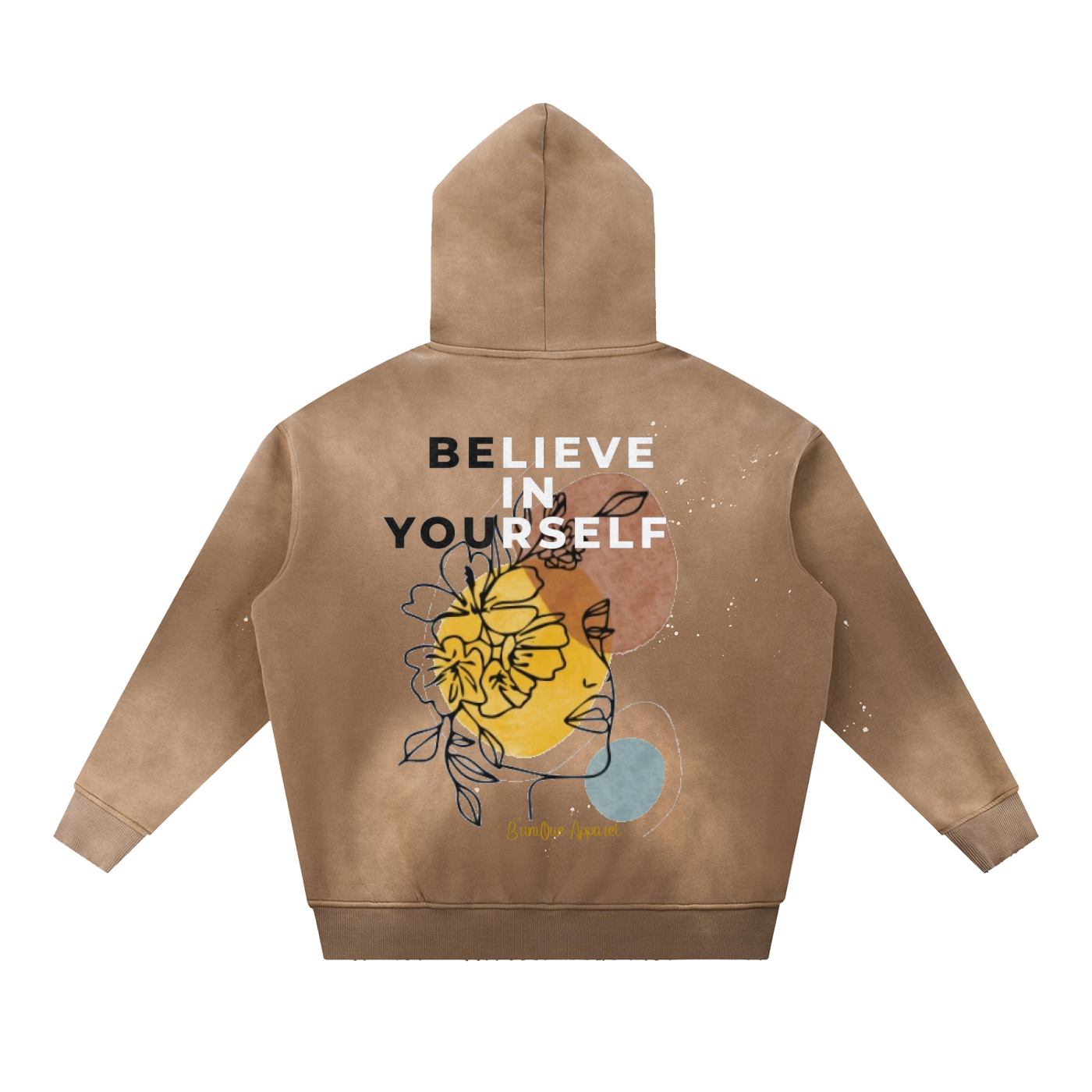 Unisex Vintage Washed Frayed Fleece BELIEVE Hoodie