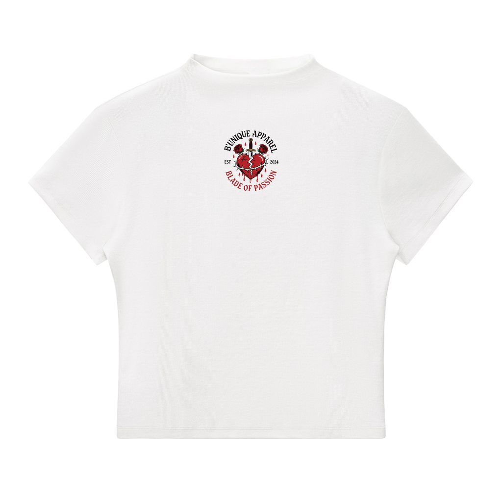 Women's "Blade of Passion" Mock Neck T-Shirt