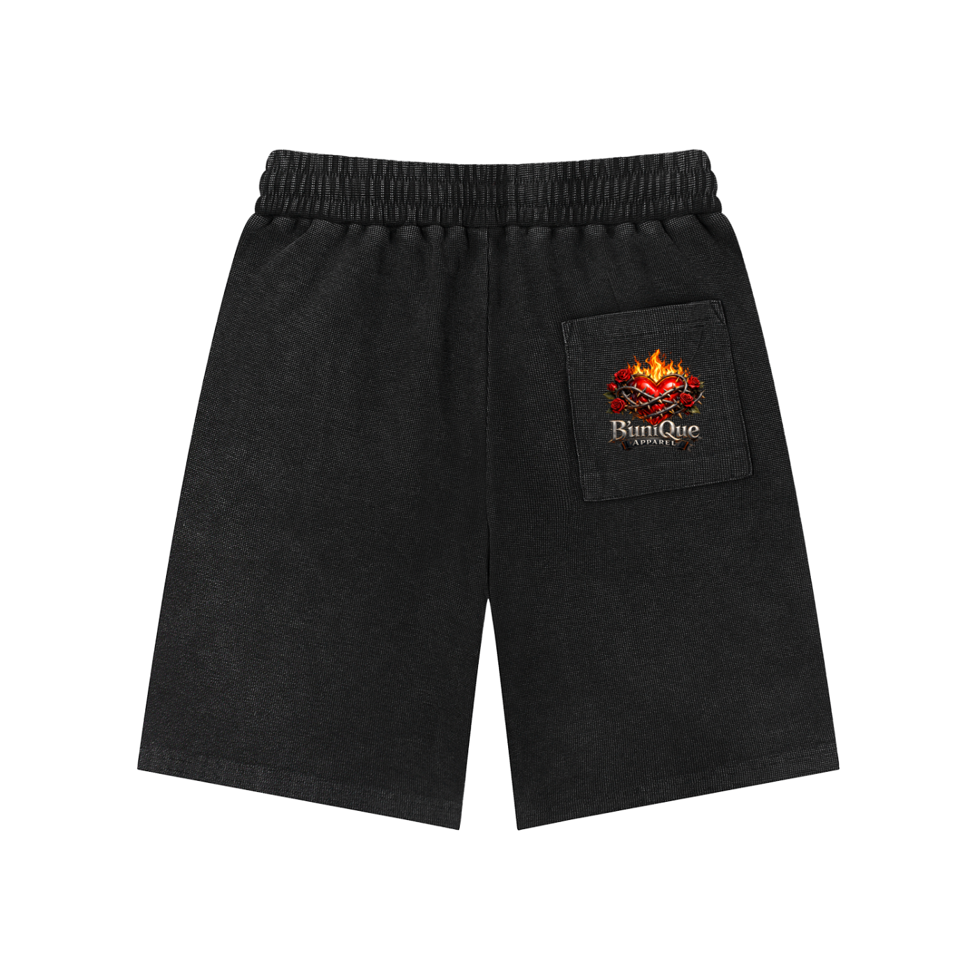 Unisex B'uniQue Love and Flame Knit Shorts