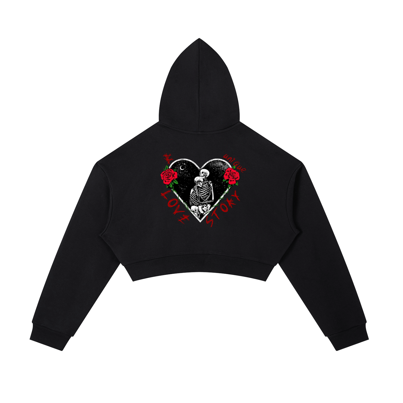 Women's "LoveStory" Cropped Zip-Up Hoodie