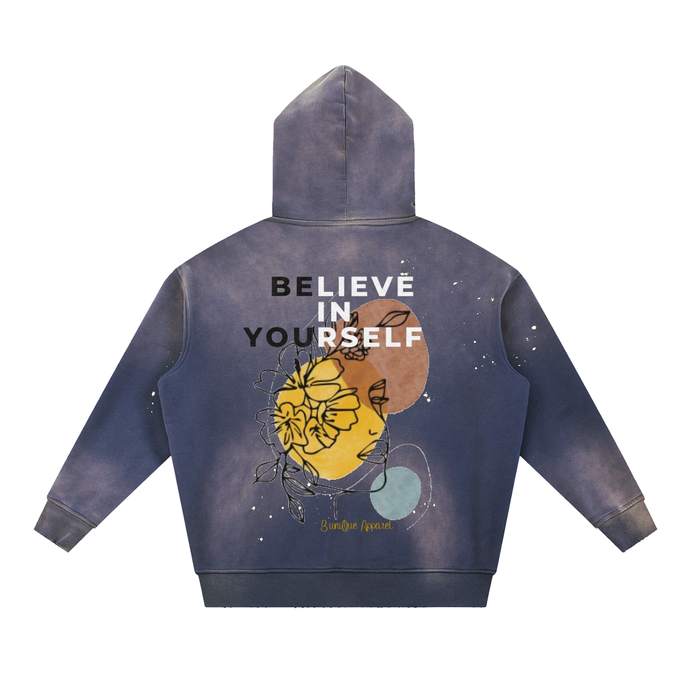 Unisex Vintage Washed Frayed Fleece BELIEVE Hoodie