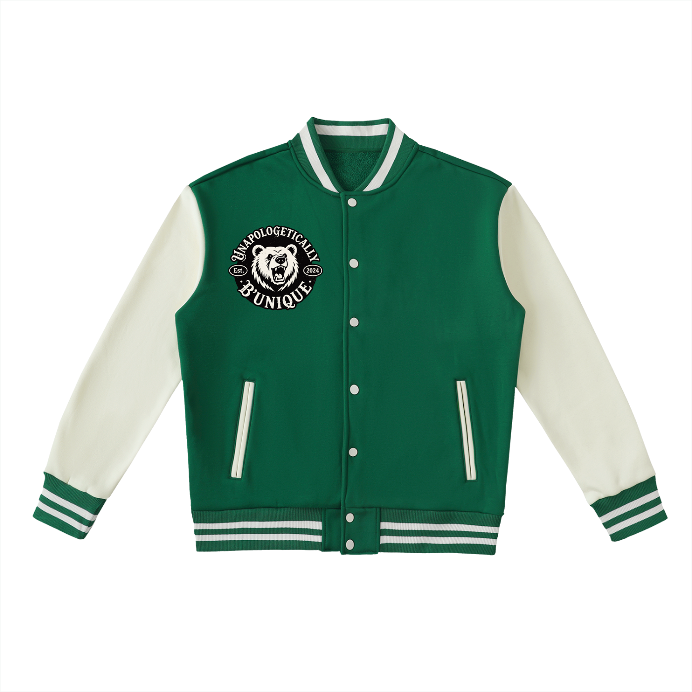 Unisex Two-Tone B'UNIQUE  Fleeced Varsity Jacket
