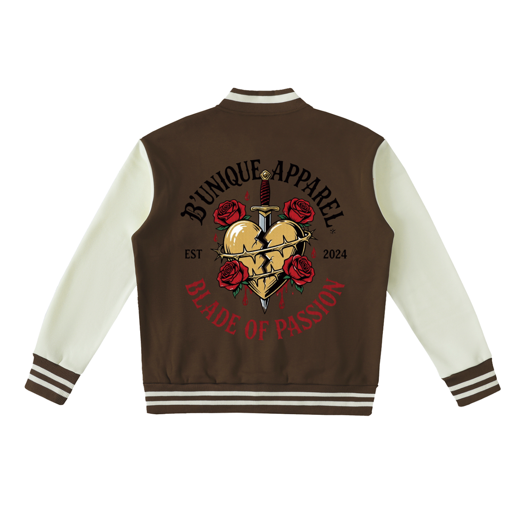 Unisex Two-Tone B'UNIQUE Fleeced Varsity Jacket