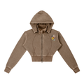Women's Vintage "BELIEVE" Cropped Fleece Hoodie