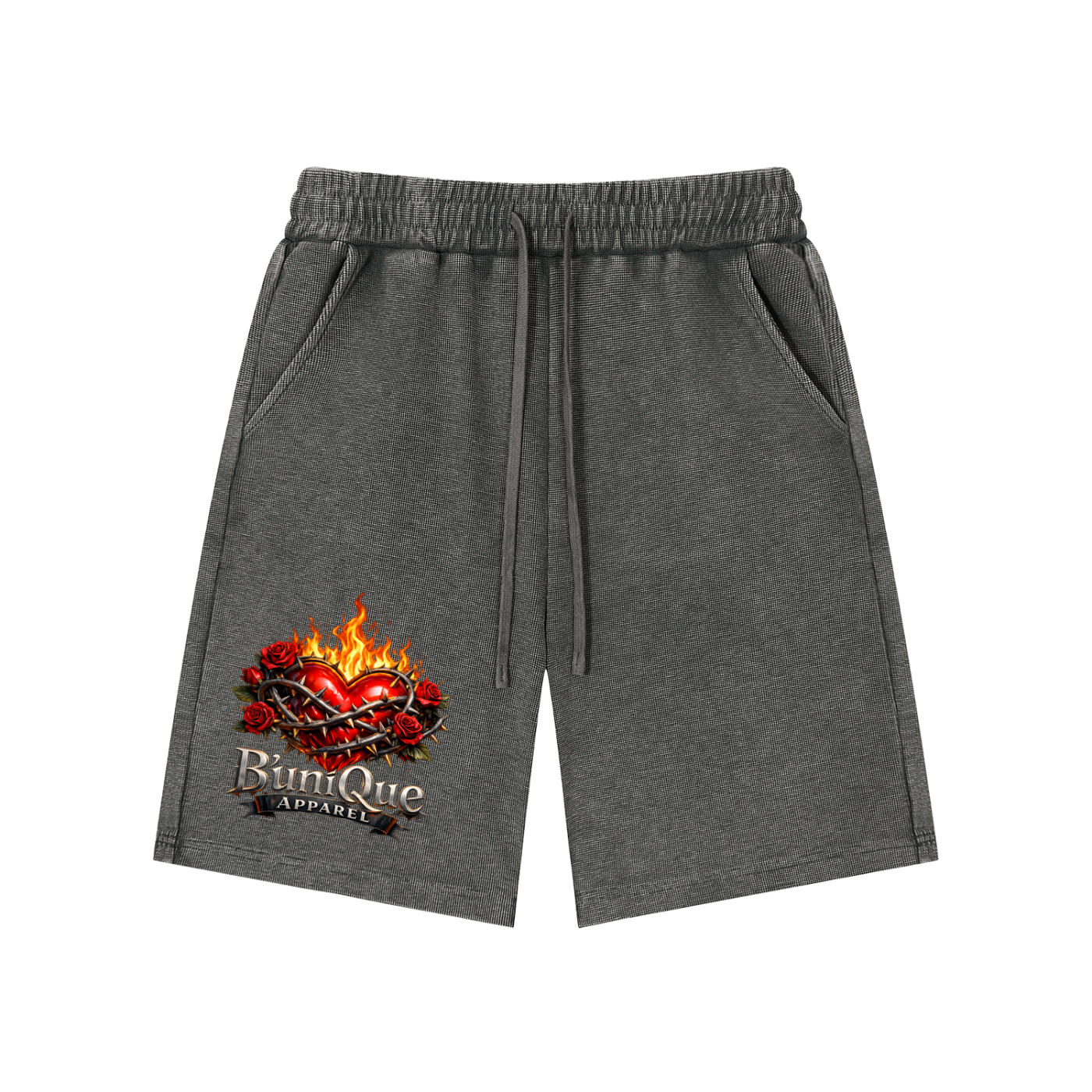 Unisex B'uniQue Love and Flame Knit Shorts