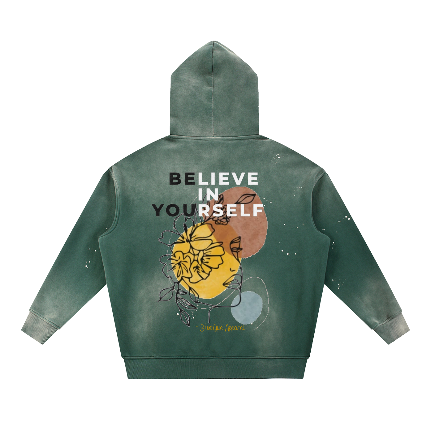 Unisex Vintage Washed Frayed Fleece BELIEVE Hoodie