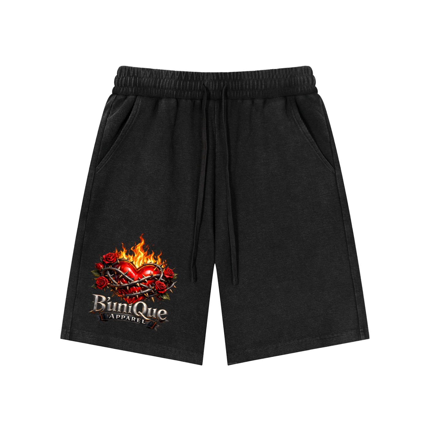 Unisex B'uniQue Love and Flame Knit Shorts