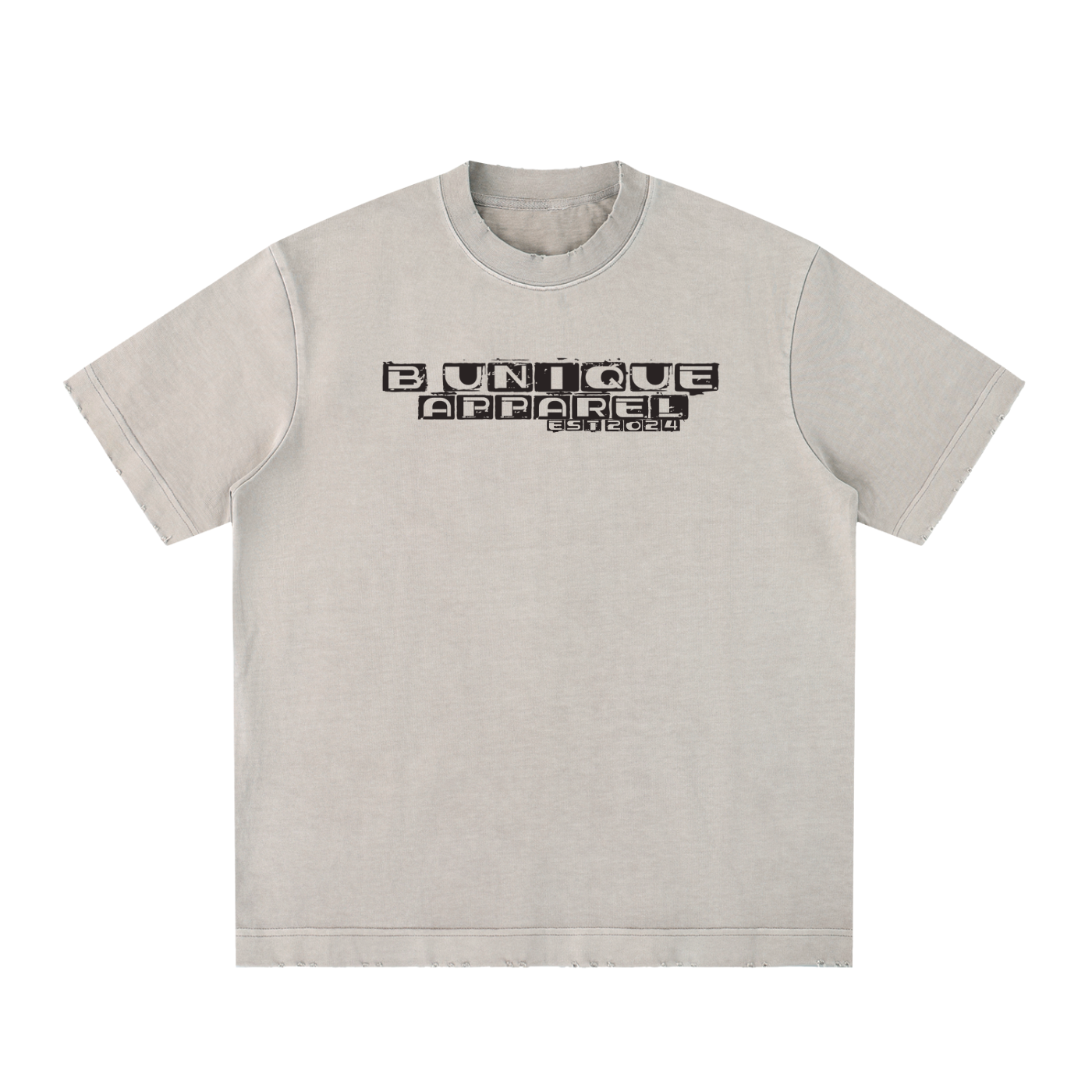 Unisex Heavyweight Vintage Washed Frayed UniQue Skull T-Shirt
