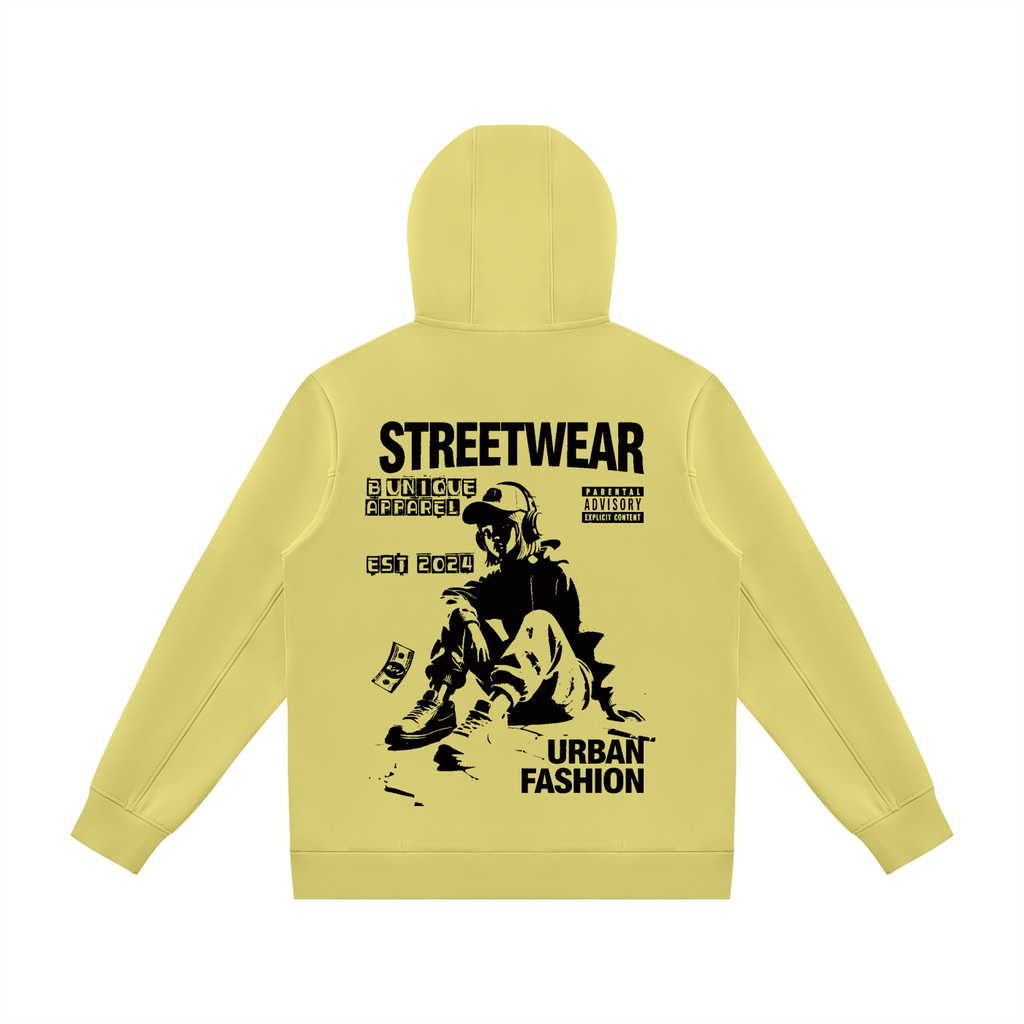 Unisex "B U Streetwear" Zip Hoodie