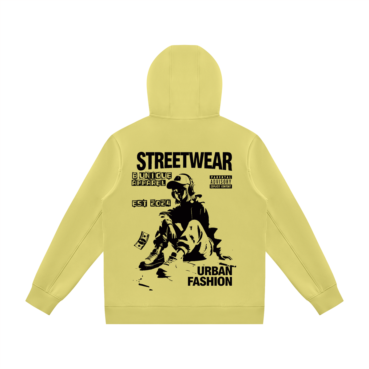 Unisex "B U Streetwear" Zip Hoodie