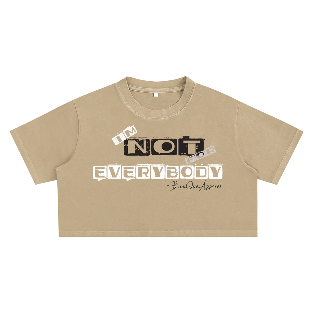 Women's "Im NOT" Snow Washed Crop Top