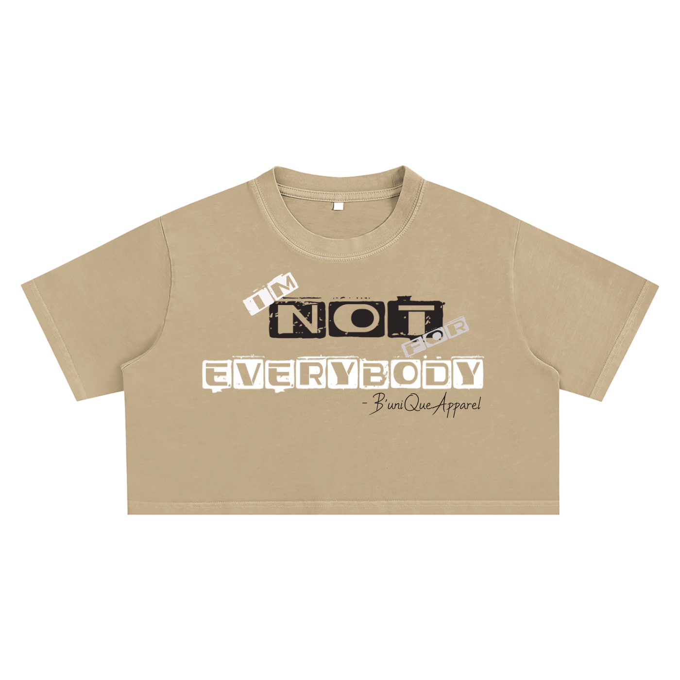 Women's "Im NOT" Snow Washed Crop Top