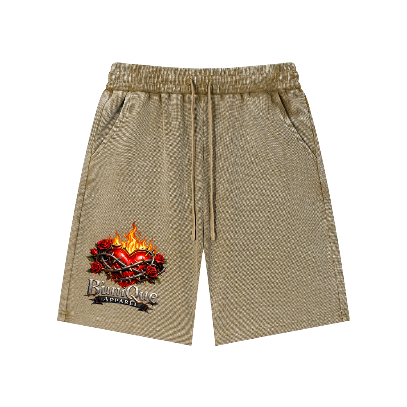 Unisex B'uniQue Love and Flame Knit Shorts
